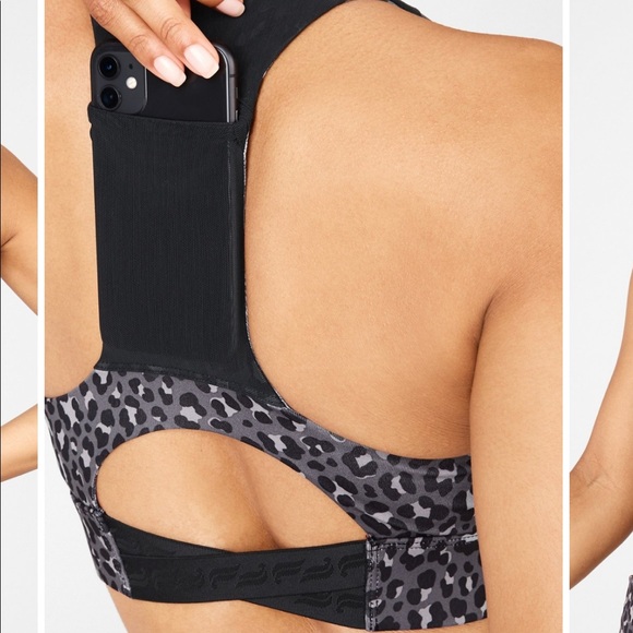 Fabletics On-the-Go Leopard Sports Bra Small - Picture 2 of 7